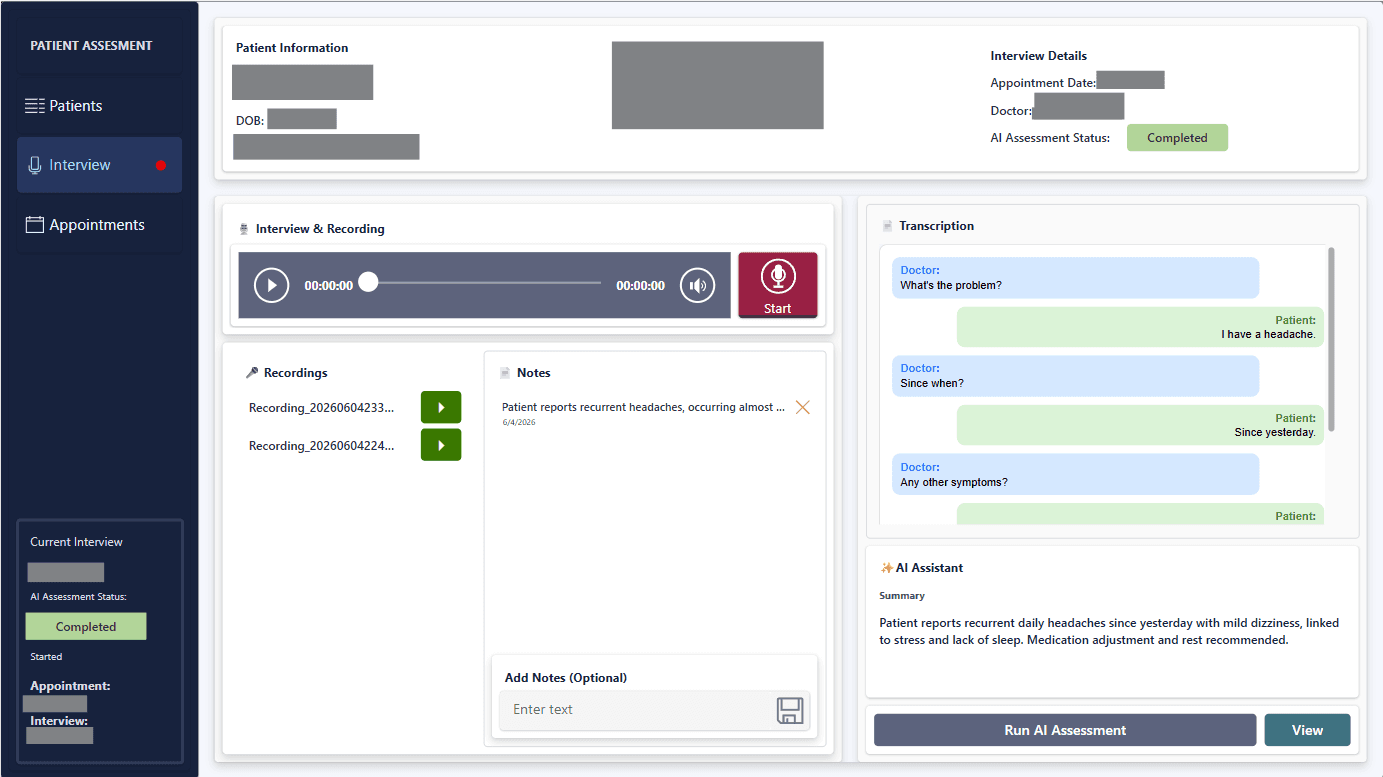 Patient Assessment App